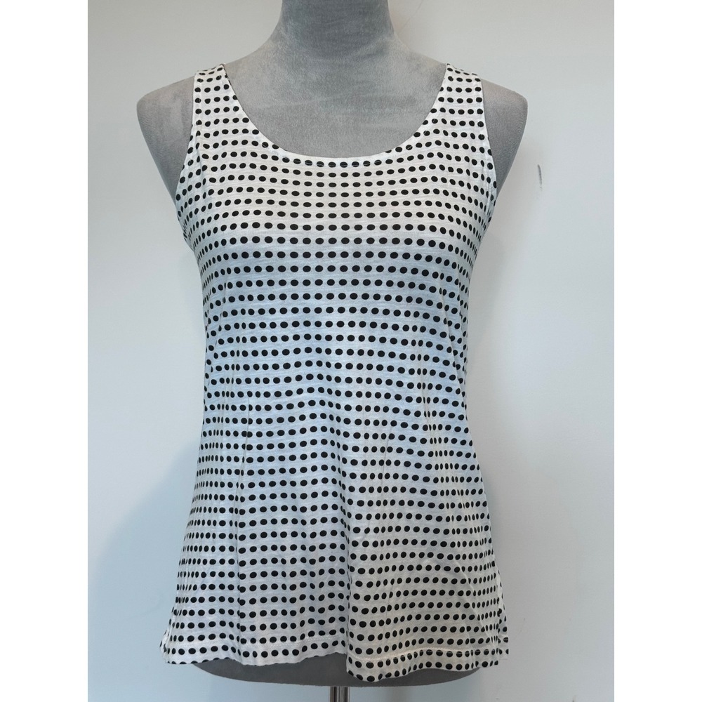 Old Navy Womens Black White Polka Dot Twist Back Cutout Tank Top Size M